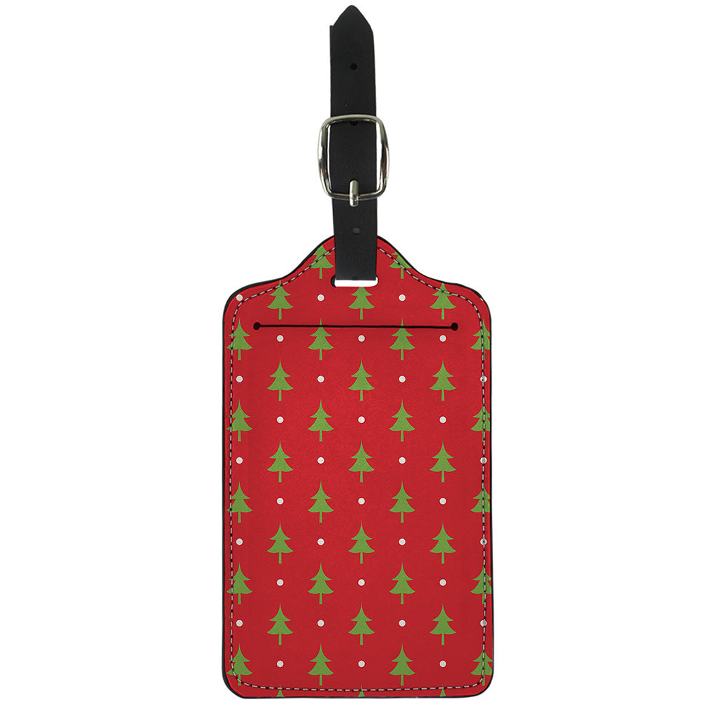 Polka Dot Christmas Tree Pattern Print Luggage Tag
