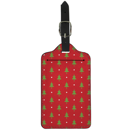 Polka Dot Christmas Tree Pattern Print Luggage Tag