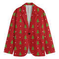 Polka Dot Christmas Tree Pattern Print Men's Blazer