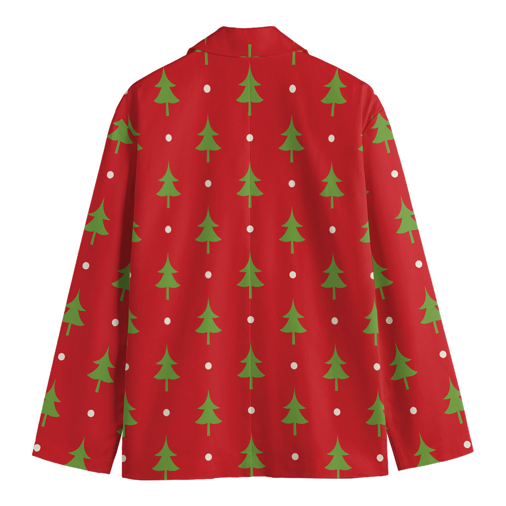Polka Dot Christmas Tree Pattern Print Men's Blazer