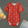 Polka Dot Christmas Tree Pattern Print Men's Bodysuit