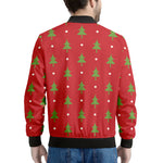 Polka Dot Christmas Tree Pattern Print Men's Bomber Jacket