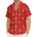 Polka Dot Christmas Tree Pattern Print Men's Deep V-Neck Shirt