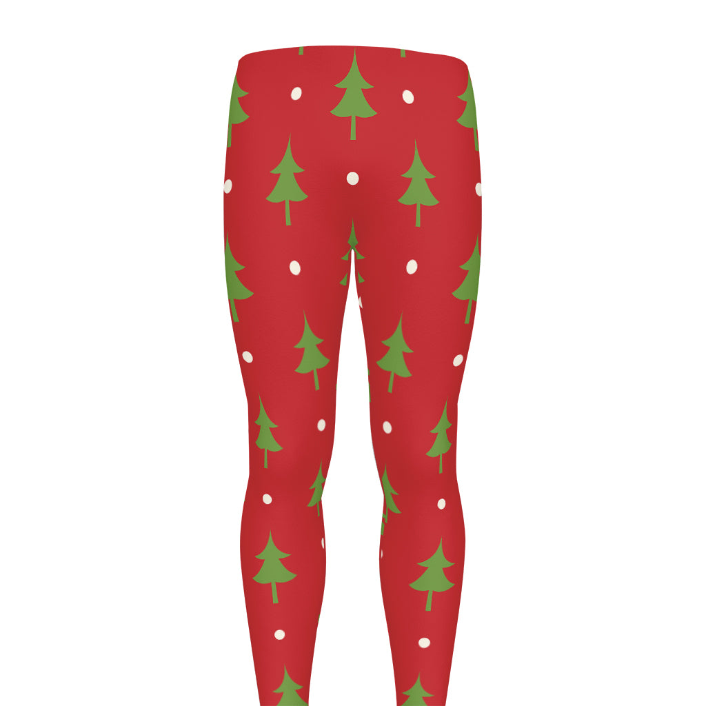 Polka Dot Christmas Tree Pattern Print Men's leggings