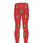Polka Dot Christmas Tree Pattern Print Men's leggings