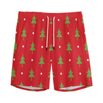 Polka Dot Christmas Tree Pattern Print Men's Sports Shorts