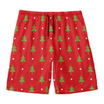Polka Dot Christmas Tree Pattern Print Men's Swim Trunks