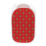 Polka Dot Christmas Tree Pattern Print Mesh Laundry Hamper