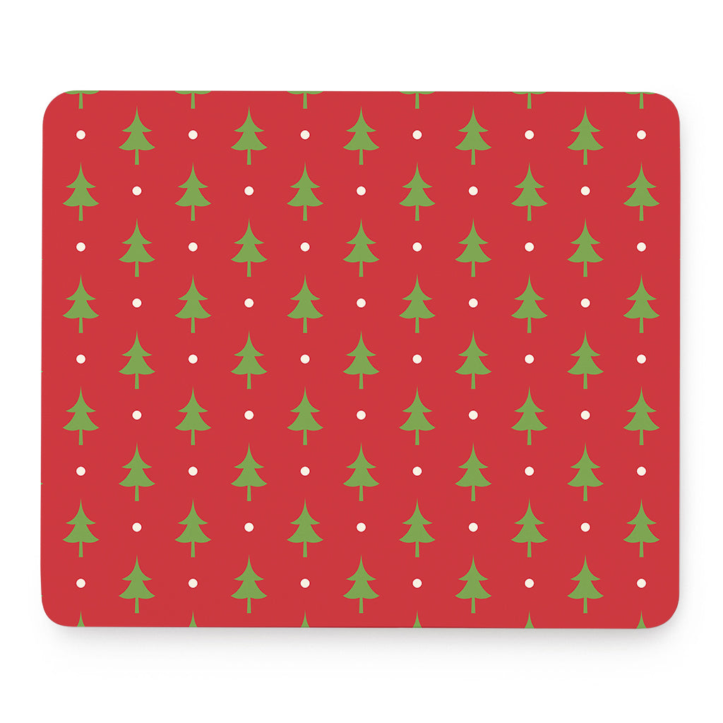 Polka Dot Christmas Tree Pattern Print Mouse Pad