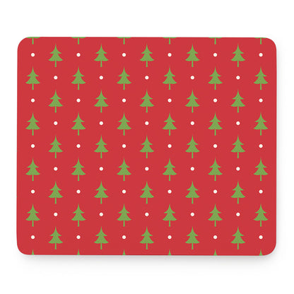 Polka Dot Christmas Tree Pattern Print Mouse Pad