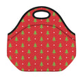 Polka Dot Christmas Tree Pattern Print Neoprene Lunch Bag