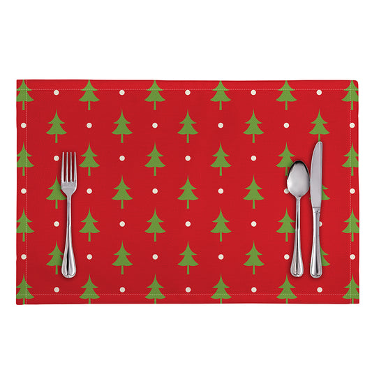 Polka Dot Christmas Tree Pattern Print Placemat