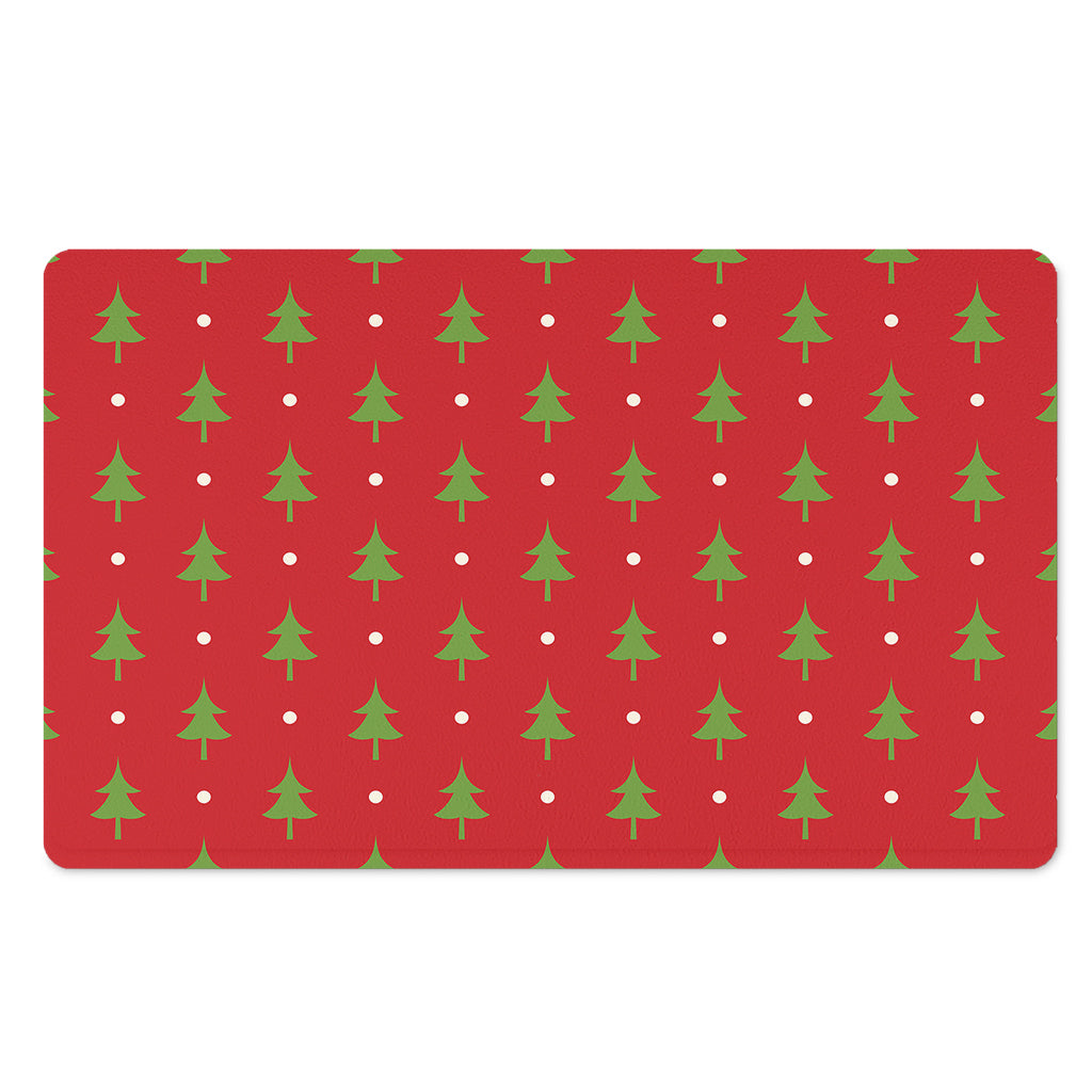 Polka Dot Christmas Tree Pattern Print Polyester Doormat