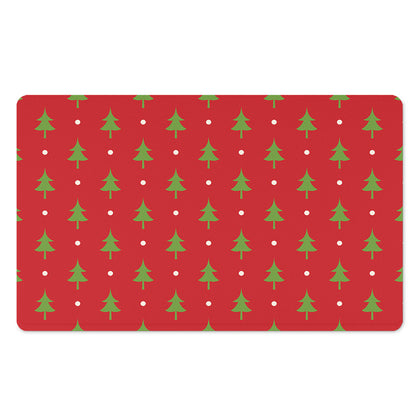 Polka Dot Christmas Tree Pattern Print Polyester Doormat