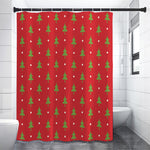 Polka Dot Christmas Tree Pattern Print Premium Shower Curtain