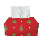 Polka Dot Christmas Tree Pattern Print Rectangle Tissue Box Cover