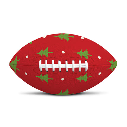 Polka Dot Christmas Tree Pattern Print Rugby Ball