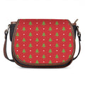 Polka Dot Christmas Tree Pattern Print Saddle Bag