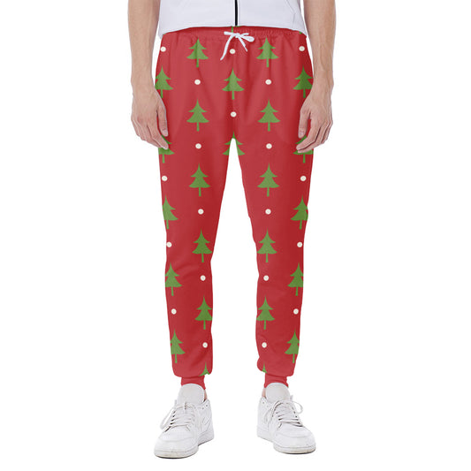 Polka Dot Christmas Tree Pattern Print Scuba Joggers