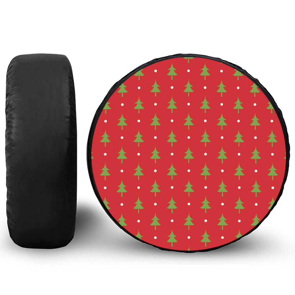 Polka Dot Christmas Tree Pattern Print Tire Cover