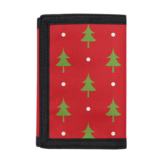 Polka Dot Christmas Tree Pattern Print Trifold Wallet