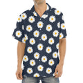 Polka Dot Daisy Floral Pattern Print Aloha Shirt
