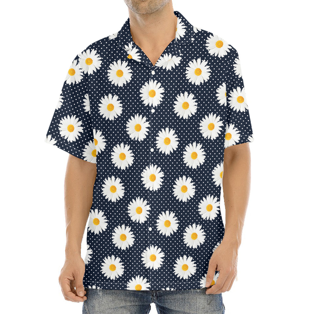 Polka Dot Daisy Floral Pattern Print Aloha Shirt