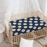 Polka Dot Daisy Floral Pattern Print Baby Crib Sheet