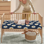 Polka Dot Daisy Floral Pattern Print Baby Crib Sheet