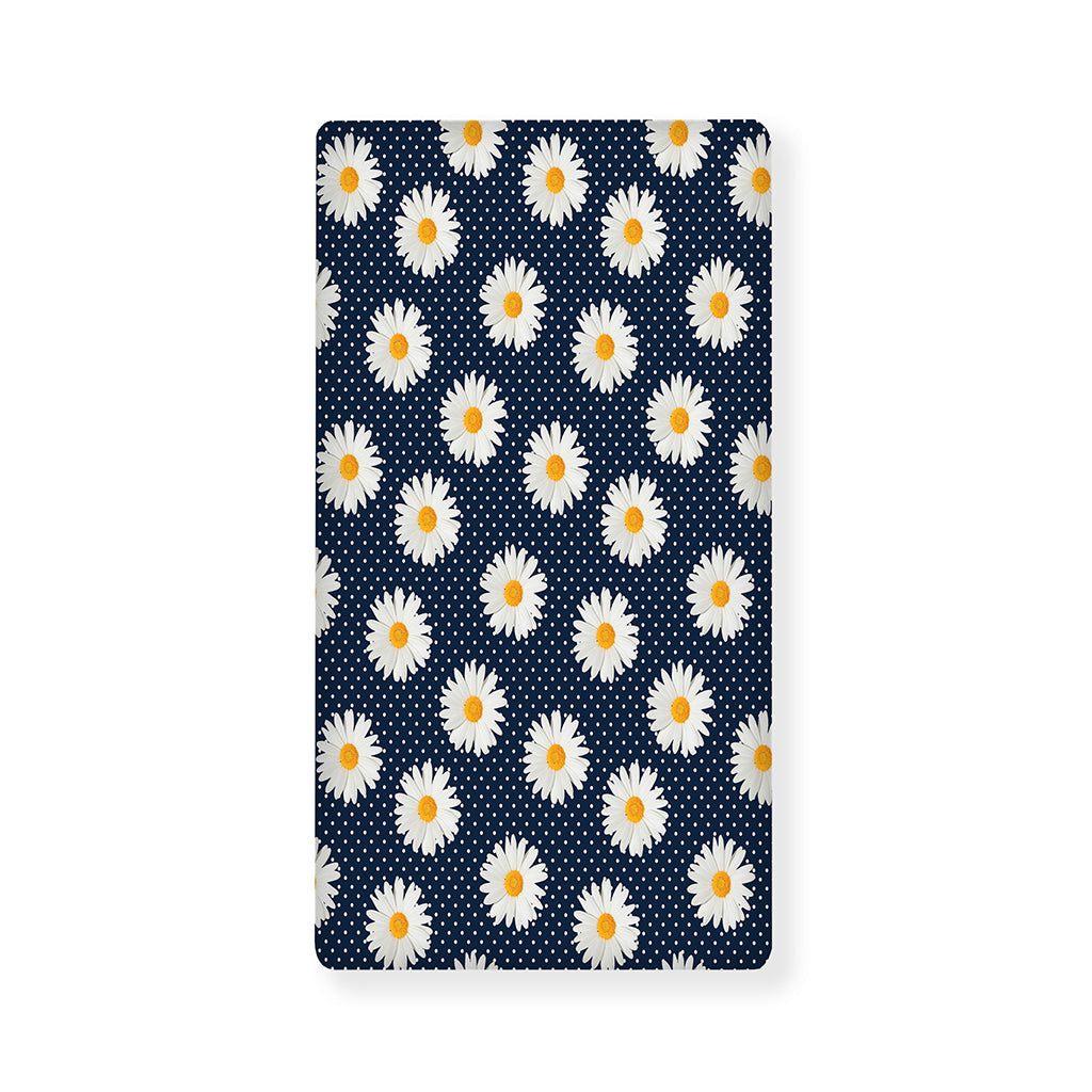 Polka Dot Daisy Floral Pattern Print Baby Crib Sheet