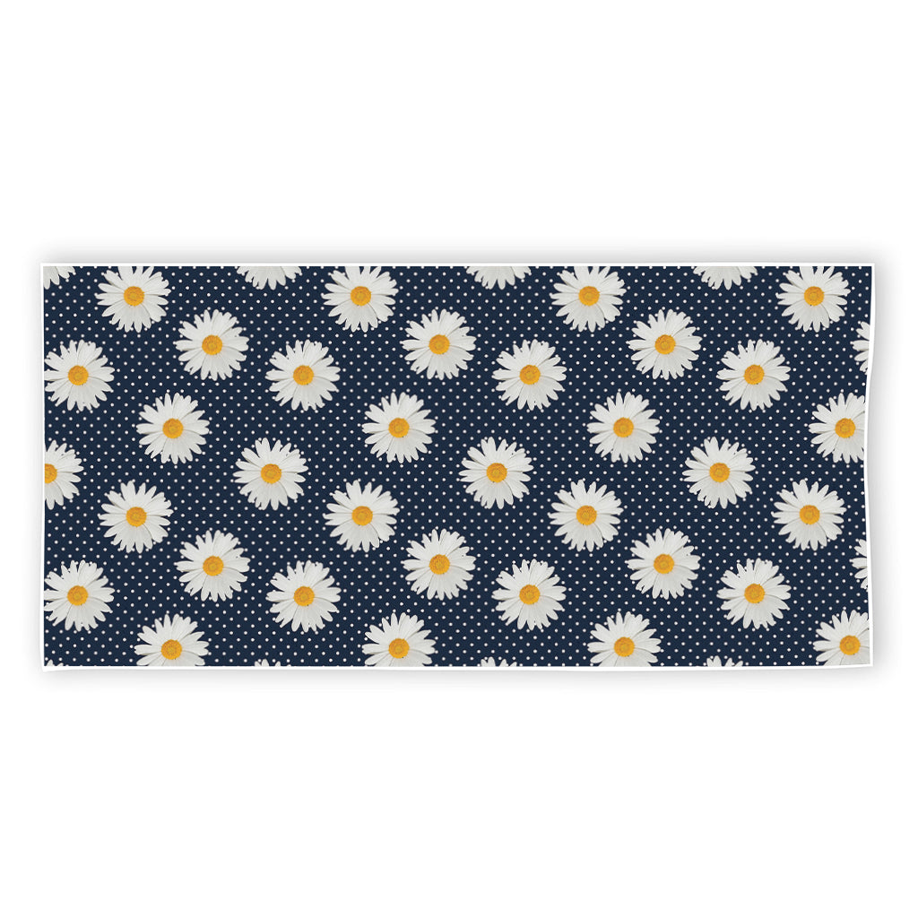 Polka Dot Daisy Floral Pattern Print Beach Towel