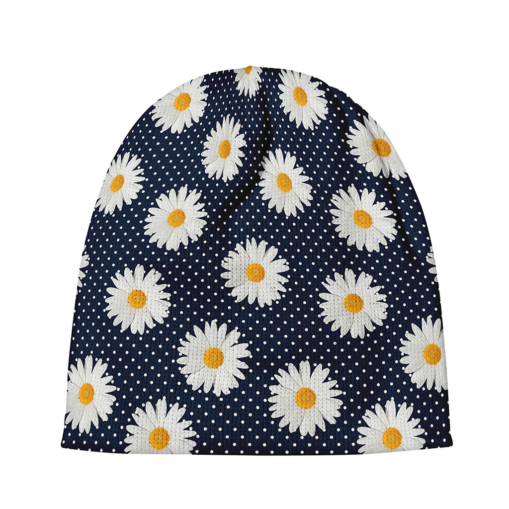 Polka Dot Daisy Floral Pattern Print Beanie