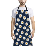 Polka Dot Daisy Floral Pattern Print Bib Apron With Pocket
