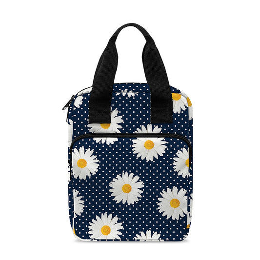 Polka Dot Daisy Floral Pattern Print Bible Tote Bag