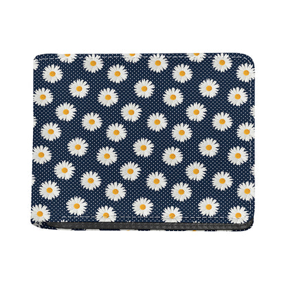 Polka Dot Daisy Floral Pattern Print Bifold Wallet