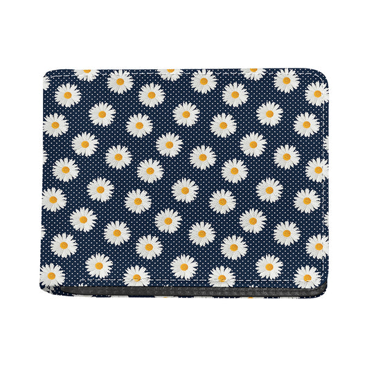 Polka Dot Daisy Floral Pattern Print Bifold Wallet