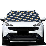 Polka Dot Daisy Floral Pattern Print Car Windshield Snow Cover