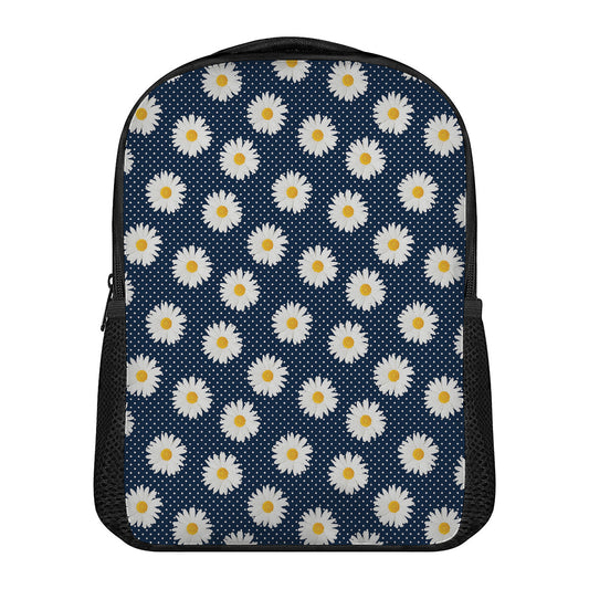 Polka Dot Daisy Floral Pattern Print Casual Backpack
