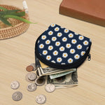 Polka Dot Daisy Floral Pattern Print Coin Purse