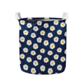 Polka Dot Daisy Floral Pattern Print Collapsible Laundry Basket