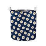 Polka Dot Daisy Floral Pattern Print Collapsible Laundry Basket