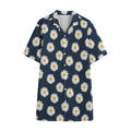 Polka Dot Daisy Floral Pattern Print Cotton Hawaiian Shirt