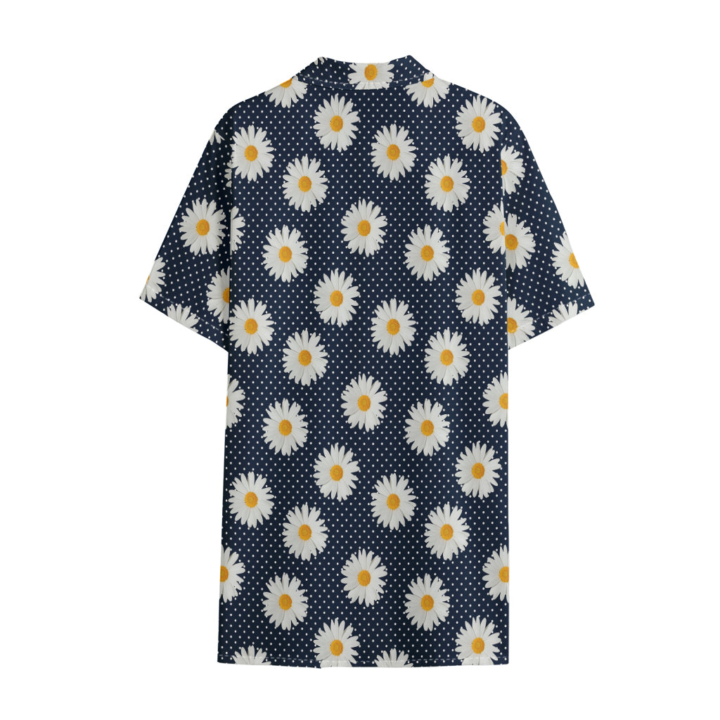 Polka Dot Daisy Floral Pattern Print Cotton Hawaiian Shirt
