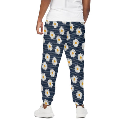 Polka Dot Daisy Floral Pattern Print Cotton Pants