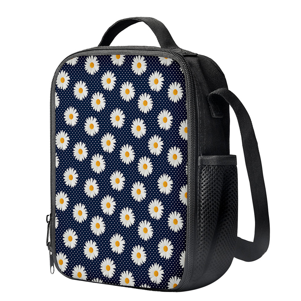 Polka Dot Daisy Floral Pattern Print Crossbody Lunch Bag
