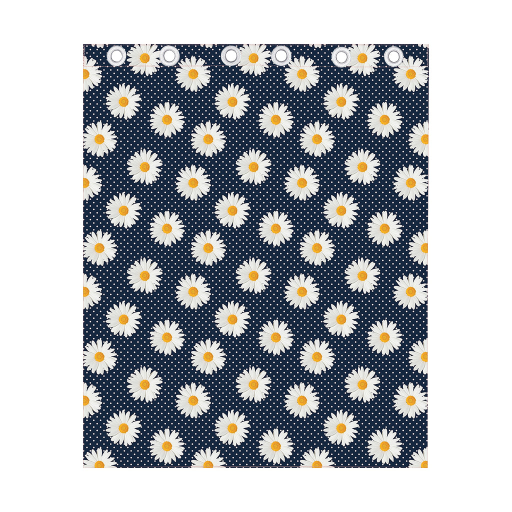 Polka Dot Daisy Floral Pattern Print Curtain