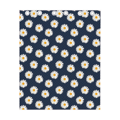 Polka Dot Daisy Floral Pattern Print Curtain