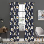 Polka Dot Daisy Floral Pattern Print Curtain