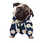 Polka Dot Daisy Floral Pattern Print Dog Zip Up Hoodie