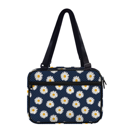 Polka Dot Daisy Floral Pattern Print Double Strap Bible Bag